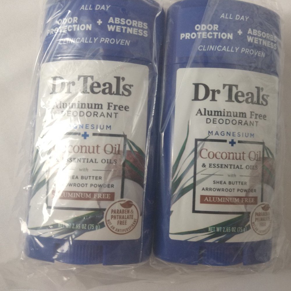Dr. Teals NEW Lot of 2 Coconut Oil Deodorant